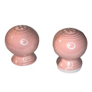Vintage Homer Laughlin Fiesta Salt and Pepper Shakers Pink Rose With Corks